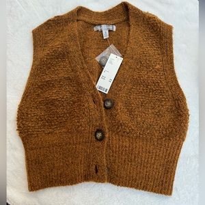 Brown Knit Sweater Vest with Buttons - Size Medium - Urban Outfitters BNWT
